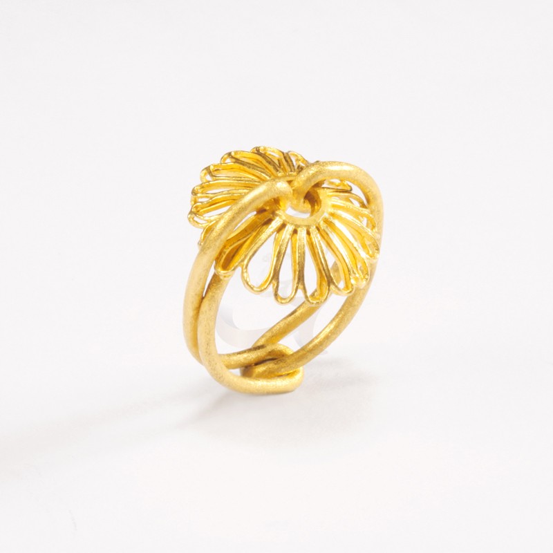 Goldlery 24K Gold 'Panchan' Ring