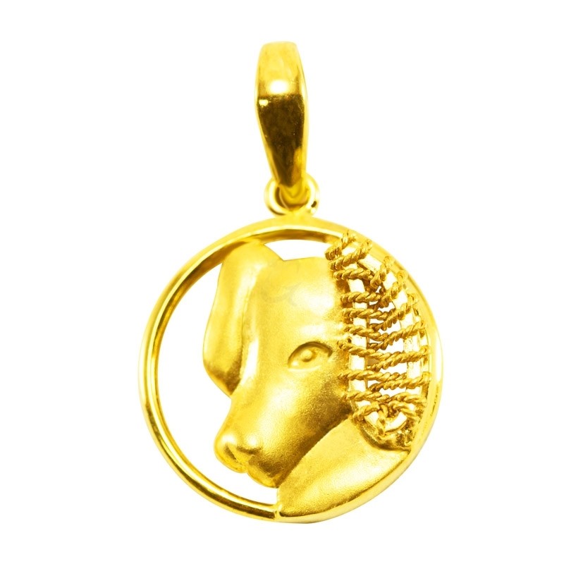 Goldlery 24K Gold "Zodiac" Dog Pendant