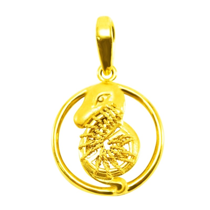 Goldlery 24K Gold "Zodiac" Snake Pendant